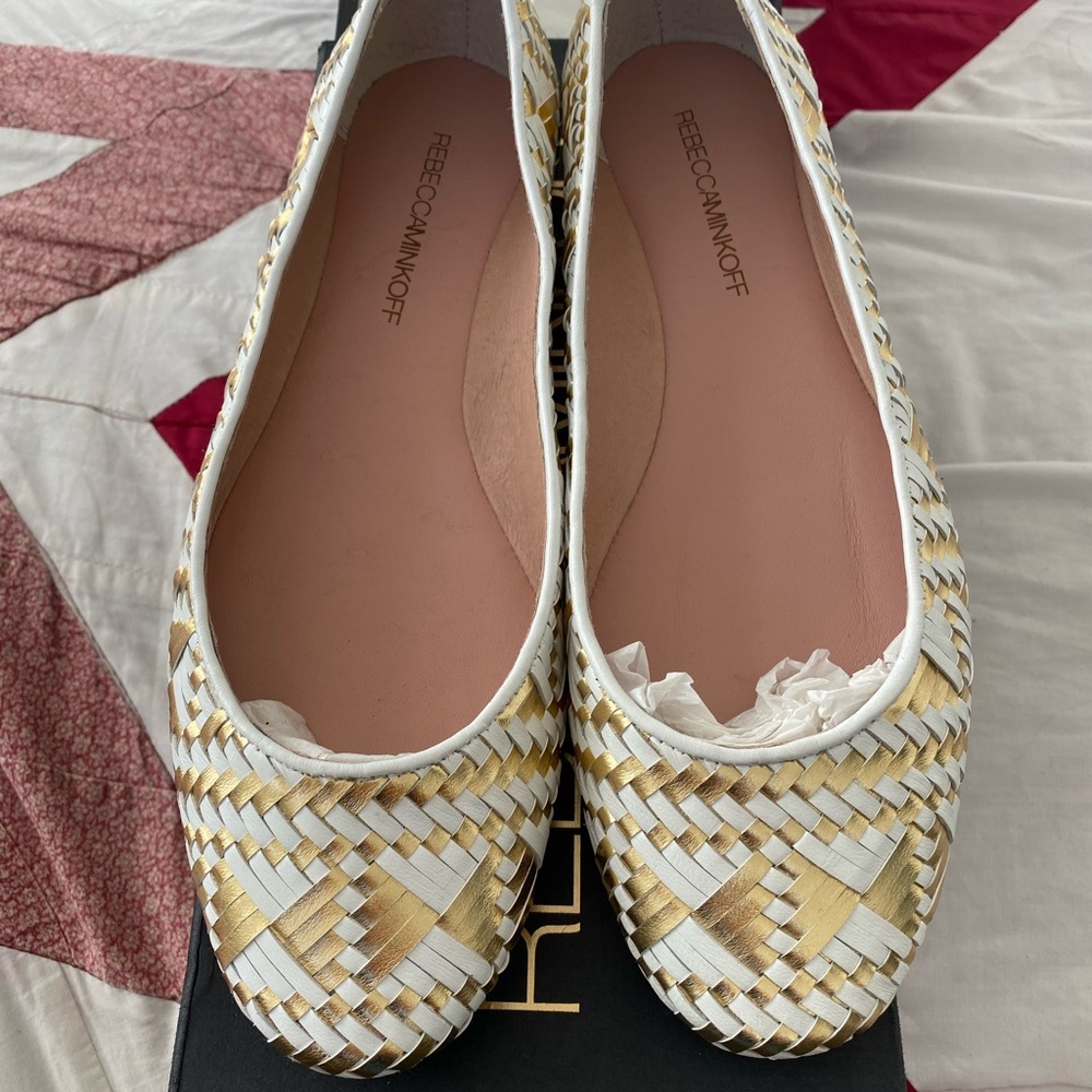 Rebecca Minkoff ‘Uma’ Woven Leather Ballet Flats - Size 9